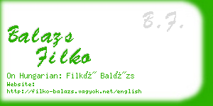 balazs filko business card